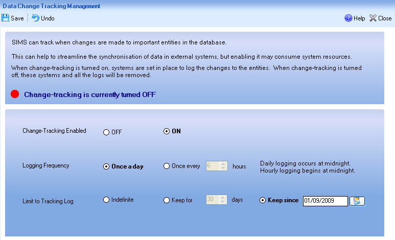 SIMS 7 Change Tracking configuration #3