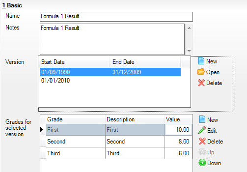 Define a grade set #1