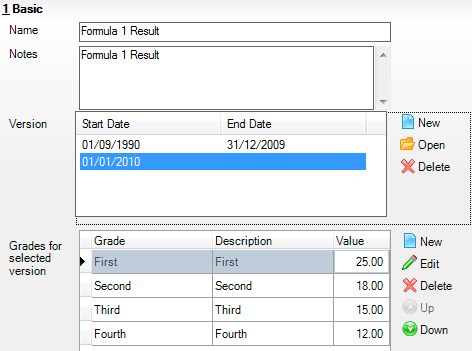 Define a grade set #2