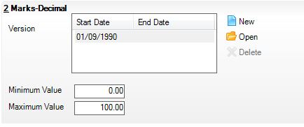 Define range for decimal aspect