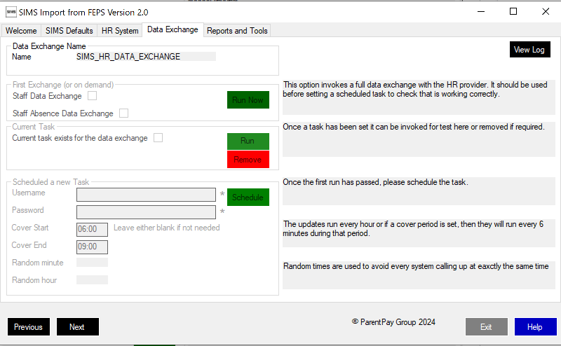 FEPS Screen - pre-login