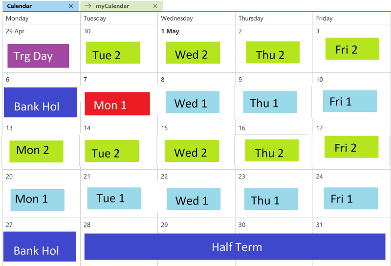 Applied timetable