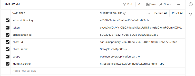 Postman Environment