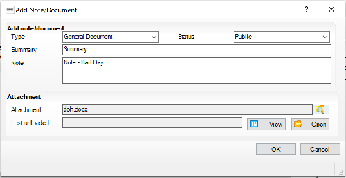 Add / Edit linked document