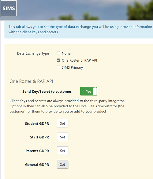 SIMS ID - One Roster App Configuration