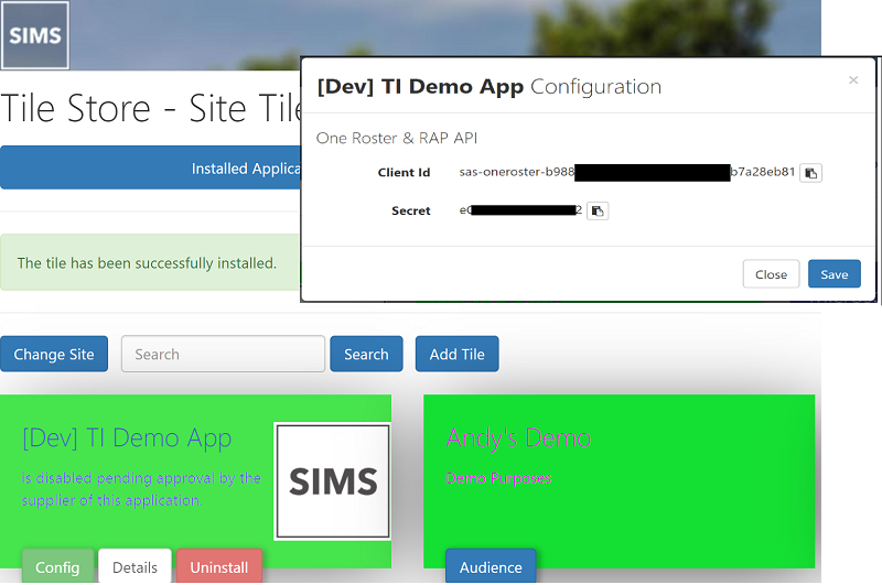 SIMS ID - TI School Obtaining ID and Secret